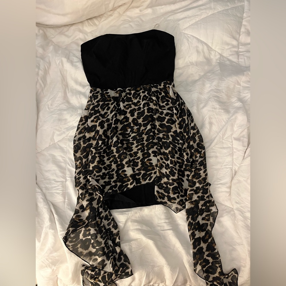 Mini cheetah hi-lo dress